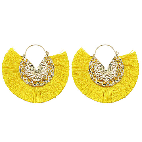 Women's Drop Earrings Earrings fan earrings Tassel Fringe Fashion Stylish Simple Basic Bohemian Fashion Earrings Jewelry Yellow / Blue / White For Event / Party Cotton Gift Daily Wear Date 1 Pair
Women's Drop Earrings Earrings fan earrings Tassel Fringe Fashion Stylish Simple Basic Bohemian Fashion Earrings Jewelry Yellow / Blue / White For Event / Party Cotton Gift Daily Wear Date 1 Pair
