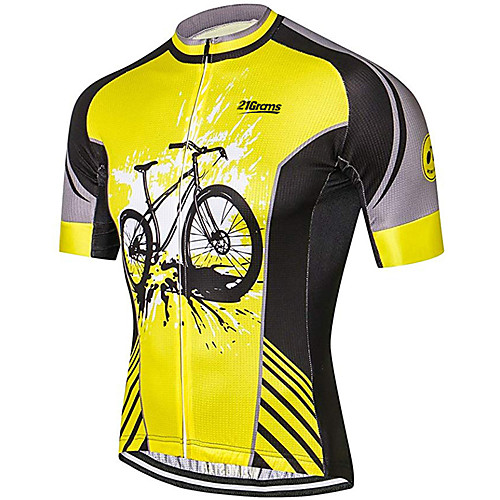 21Grams Men's Short Sleeve Cycling Jersey 100% Polyester Black / Yellow Patchwork Bike Jersey Top Mountain Bike MTB Road Bike Cycling UV Resistant Breathable Quick Dry Sports Clothing Apparel
21Grams Men's Short Sleeve Cycling Jersey 100% Polyester Black / Yellow Patchwork Bike Jersey Top Mountain Bike MTB Road Bike Cycling UV Resistant Breathable Quick Dry Sports Clothing Apparel