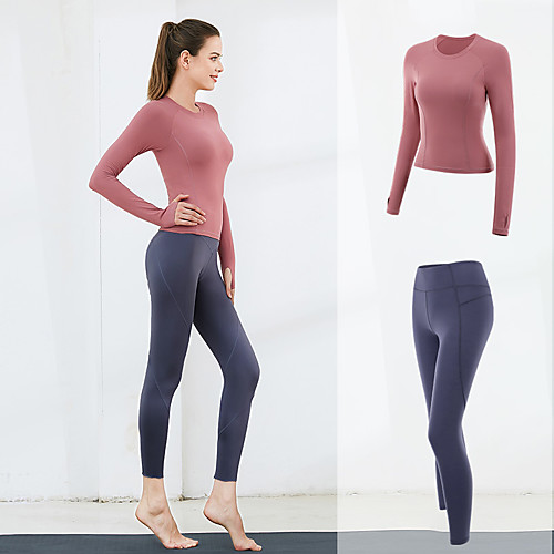 Women's 2pcs Tracksuit Yoga Suit Winter Solid Color Dark Pink Black / Yellow Yellow Elastane Yoga Running Fitness Shirt Leggings Long Sleeve Sport Activewear Breathable Moisture Wicking Butt Lift
Women's 2pcs Tracksuit Yoga Suit Winter Solid Color Dark Pink Black / Yellow Yellow Elastane Yoga Running Fitness Shirt Leggings Long Sleeve Sport Activewear Breathable Moisture Wicking Butt Lift