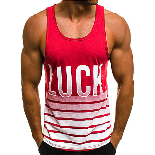 Men's Daily Sports Gym Active Slim Tank Top - Striped / Letter Print Round Neck Red / Summer / Sleeveless
Men's Daily Sports Gym Active Slim Tank Top - Striped / Letter Print Round Neck Red / Summer / Sleeveless