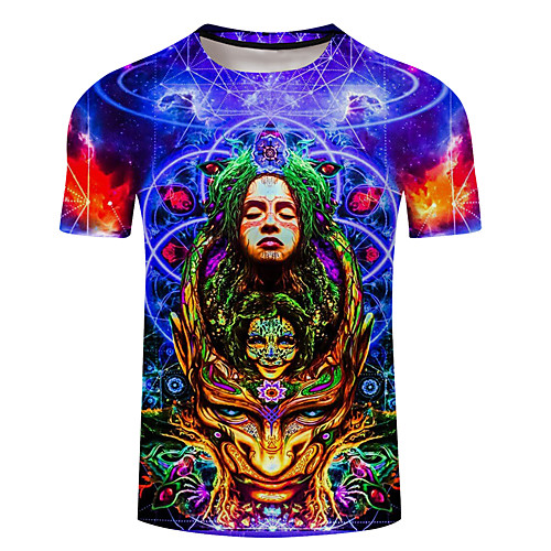 Men's Daily Going out Punk & Gothic T-shirt - 3D / Portrait / Visual Deception Print Royal Blue
Men's Daily Going out Punk & Gothic T-shirt - 3D / Portrait / Visual Deception Print Royal Blue