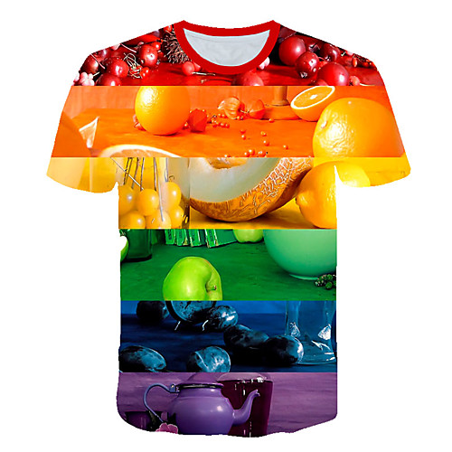 Men's Daily Sports Basic / Exaggerated T-shirt - Color Block / 3D / Fruit Print Rainbow
Men's Daily Sports Basic / Exaggerated T-shirt - Color Block / 3D / Fruit Print Rainbow
