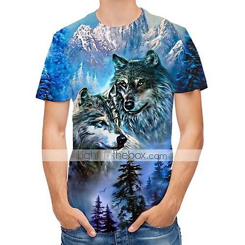 Men's Daily Casual T-shirt - 3D / Animal Print Round Neck Blue / Short Sleeve / Summer
Men's Daily Casual T-shirt - 3D / Animal Print Round Neck Blue / Short Sleeve / Summer