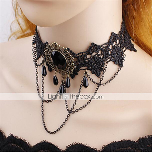 Women's Choker Necklace Collar Necklace Charm Necklace Precious Vintage Fabric Chrome Black 45 cm Necklace Jewelry For Christmas Party Evening Street Festival
Women's Choker Necklace Collar Necklace Charm Necklace Precious Vintage Fabric Chrome Black 45 cm Necklace Jewelry For Christmas Party Evening Street Festival