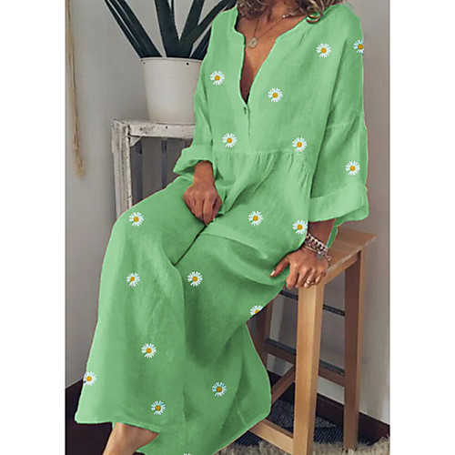 Women's Maxi Yellow Green Dress Spring Vacation A Line Tunic Floral V Neck Floral M L Loose / Cotton
Women's Maxi Yellow Green Dress Spring Vacation A Line Tunic Floral V Neck Floral M L Loose / Cotton