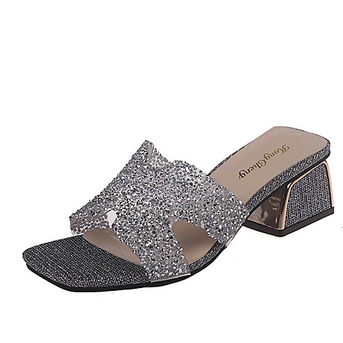 Women's Slippers & Flip-Flops Chunky Heel Open Toe PU Summer Gold / Silver / Black
Women's Slippers & Flip-Flops Chunky Heel Open Toe PU Summer Gold / Silver / Black