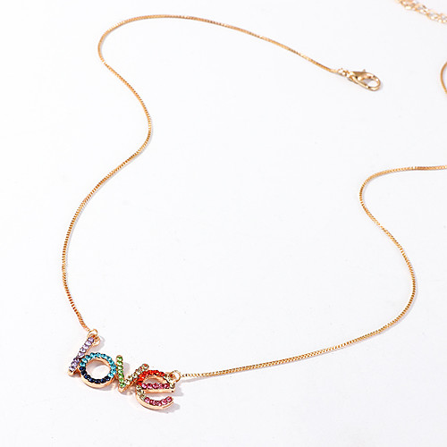 Women's Pendant Necklace Necklace Classic Letter Trendy Romantic Fashion Cute Chrome Imitation Diamond Gold 50.5 cm Necklace Jewelry 1pc For Engagement Street Birthday Party Beach Festival
Women's Pendant Necklace Necklace Classic Letter Trendy Romantic Fashion Cute Chrome Imitation Diamond Gold 50.5 cm Necklace Jewelry 1pc For Engagement Street Birthday Party Beach Festival