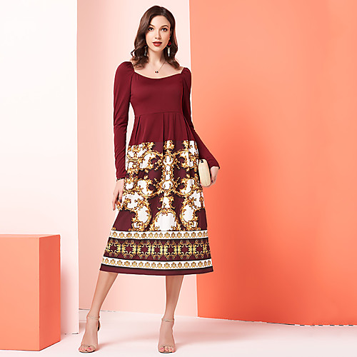 Women's Wine Dress Vintage Style Active Party Daily A Line Color Block U Neck M L
Women's Wine Dress Vintage Style Active Party Daily A Line Color Block U Neck M L