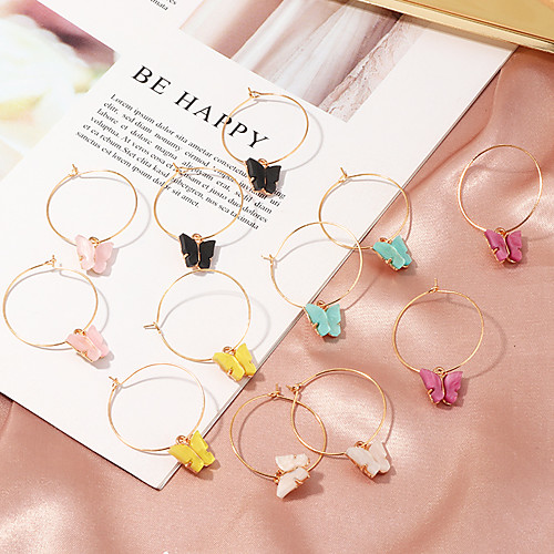Women's Hoop Earrings Earrings Classic Fashion Trendy Fashion Cute Elegant Colorful Earrings Jewelry Black / White / Yellow For Engagement Date Vacation Beach Festival 1 Pair
Women's Hoop Earrings Earrings Classic Fashion Trendy Fashion Cute Elegant Colorful Earrings Jewelry Black / White / Yellow For Engagement Date Vacation Beach Festival 1 Pair