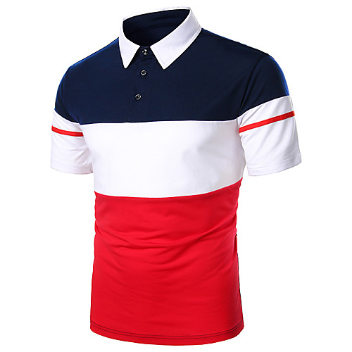 Men's Daily Work Basic Polo - Striped / Solid Colored Black & Red / Black & White, Patchwork Red
Men's Daily Work Basic Polo - Striped / Solid Colored Black & Red / Black & White, Patchwork Red