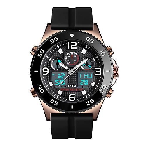 SKMEI Men's Sport Watch Quartz Modern Style Sporty Silicone Black 50 m Calendar / date / day Chronograph Alarm Clock Analog - Digital Outdoor Army - Gold Silver Black One Year Battery Life
SKMEI Men's Sport Watch Quartz Modern Style Sporty Silicone Black 50 m Calendar / date / day Chronograph Alarm Clock Analog - Digital Outdoor Army - Gold Silver Black One Year Battery Life