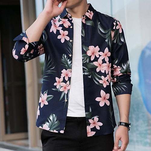 Men's Daily Weekend Basic / Elegant Shirt - Floral / Color Block / 3D Navy Blue
Men's Daily Weekend Basic / Elegant Shirt - Floral / Color Block / 3D Navy Blue