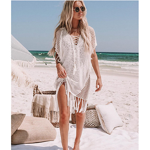Women's White Black Cover-Up Swimwear Swimsuit - Solid Colored One-Size White
Women's White Black Cover-Up Swimwear Swimsuit - Solid Colored One-Size White