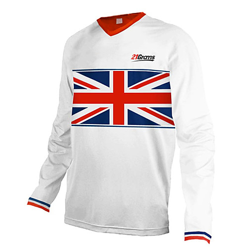 21Grams Men's Long Sleeve Cycling Jersey Downhill Jersey Dirt Bike Jersey 100% Polyester Red / White Black / Red UK National Flag Bike Jersey Top Mountain Bike MTB Road Bike Cycling UV Resistant
21Grams Men's Long Sleeve Cycling Jersey Downhill Jersey Dirt Bike Jersey 100% Polyester Red / White Black / Red UK National Flag Bike Jersey Top Mountain Bike MTB Road Bike Cycling UV Resistant