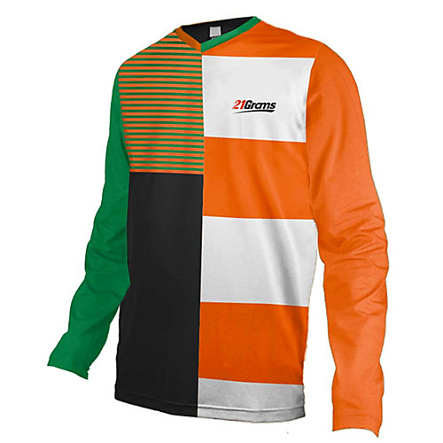 21Grams Men's Long Sleeve Cycling Jersey Downhill Jersey Dirt Bike Jersey 100% Polyester Black / Orange Stripes Bike Jersey Top Mountain Bike MTB Road Bike Cycling UV Resistant Breathable Quick Dry 
21Grams Men's Long Sleeve Cycling Jersey Downhill Jersey Dirt Bike Jersey 100% Polyester Black / Orange Stripes Bike Jersey Top Mountain Bike MTB Road Bike Cycling UV Resistant Breathable Quick Dry