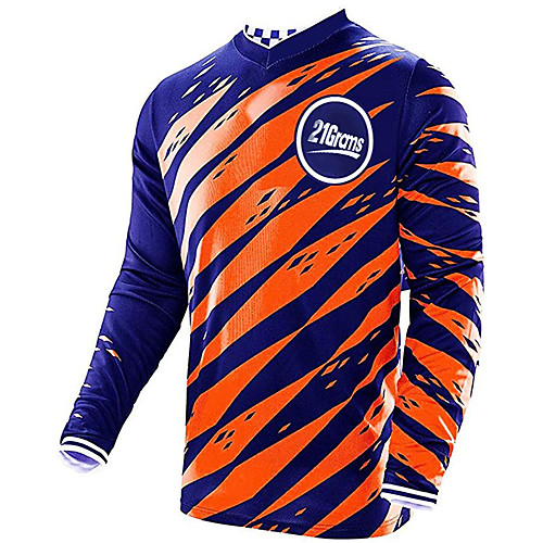 21Grams Men's Long Sleeve Cycling Jersey Downhill Jersey Dirt Bike Jersey 100% Polyester BlueOrange Stripes Bike Jersey Top Mountain Bike MTB Road Bike Cycling UV Resistant Breathable Quick Dry
21Grams Men's Long Sleeve Cycling Jersey Downhill Jersey Dirt Bike Jersey 100% Polyester BlueOrange Stripes Bike Jersey Top Mountain Bike MTB Road Bike Cycling UV Resistant Breathable Quick Dry