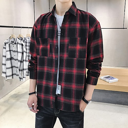 Men's Daily Going out Vintage / Street chic Shirt - Striped / Geometric / Check Black & Red / Black & White / Black & Gray, Print Red
Men's Daily Going out Vintage / Street chic Shirt - Striped / Geometric / Check Black & Red / Black & White / Black & Gray, Print Red
