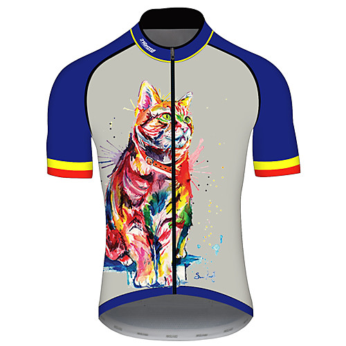21Grams Men's Short Sleeve Cycling Jersey Jacinth Gray Cat Animal Bike Jersey Top Mountain Bike MTB Road Bike Cycling UV Resistant Breathable Quick Dry Sports Clothing Apparel / Stretchy / Race Fit
21Grams Men's Short Sleeve Cycling Jersey Jacinth Gray Cat Animal Bike Jersey Top Mountain Bike MTB Road Bike Cycling UV Resistant Breathable Quick Dry Sports Clothing Apparel / Stretchy / Race Fit