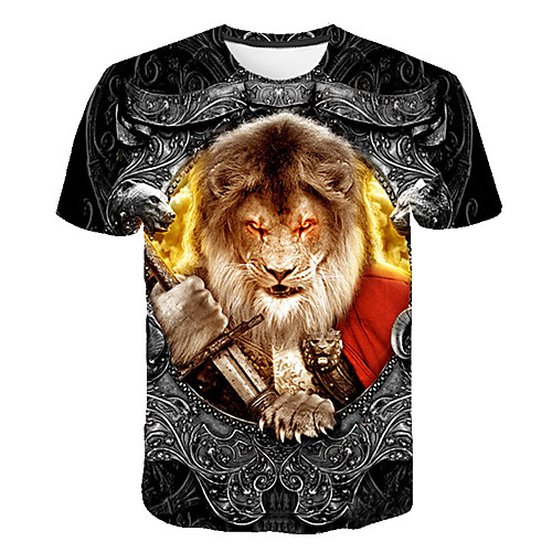 Men's Daily Going out Vintage T-shirt - Geometric / 3D / Animal Print Black 
Men's Daily Going out Vintage T-shirt - Geometric / 3D / Animal Print Black