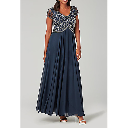 A-Line V Neck Floor Length Polyester / Tulle Short Sleeve Elegant Mother of the Bride Dress with Sequin Mother's Day 2020
A-Line V Neck Floor Length Polyester / Tulle Short Sleeve Elegant Mother of the Bride Dress with Sequin Mother's Day 2020