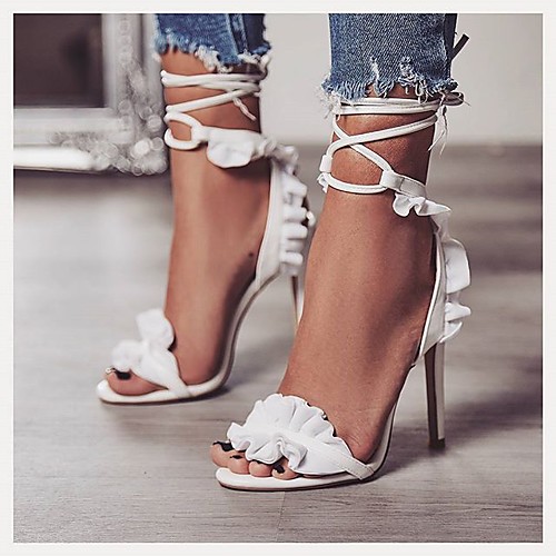 Women's Sandals Stiletto Heel Open Toe Stitching Lace PU Business / Minimalism Spring & Fall / Spring & Summer White / Party & Evening / Color Block
Women's Sandals Stiletto Heel Open Toe Stitching Lace PU Business / Minimalism Spring & Fall / Spring & Summer White / Party & Evening / Color Block