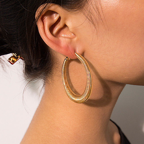 Women's Hoop Earrings Earrings Creoles Earrings Classic Stylish Simple Punk Cool Gold Plated Earrings Jewelry Gold For Party Evening Formal Vacation Street Beach 1 Pair
Women's Hoop Earrings Earrings Creoles Earrings Classic Stylish Simple Punk Cool Gold Plated Earrings Jewelry Gold For Party Evening Formal Vacation Street Beach 1 Pair