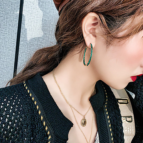 Women's Huggie Earrings Geometrical Stylish Simple Punk Cool Gold Plated Imitation Diamond Earrings Jewelry Green For Party Evening Gift Vacation Street Festival 1 Pair
Women's Huggie Earrings Geometrical Stylish Simple Punk Cool Gold Plated Imitation Diamond Earrings Jewelry Green For Party Evening Gift Vacation Street Festival 1 Pair