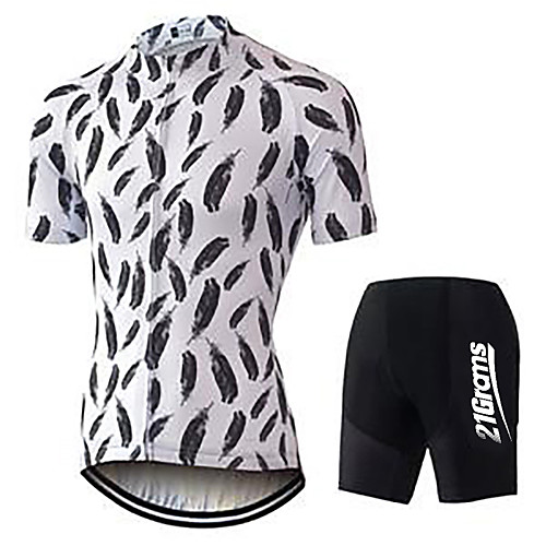 21Grams Men's Short Sleeve Cycling Jersey with Shorts Black / White Feather Bike Clothing Suit UV Resistant Breathable 3D Pad Quick Dry Sweat-wicking Sports Solid Color Mountain Bike MTB Road Bike
21Grams Men's Short Sleeve Cycling Jersey with Shorts Black / White Feather Bike Clothing Suit UV Resistant Breathable 3D Pad Quick Dry Sweat-wicking Sports Solid Color Mountain Bike MTB Road Bike