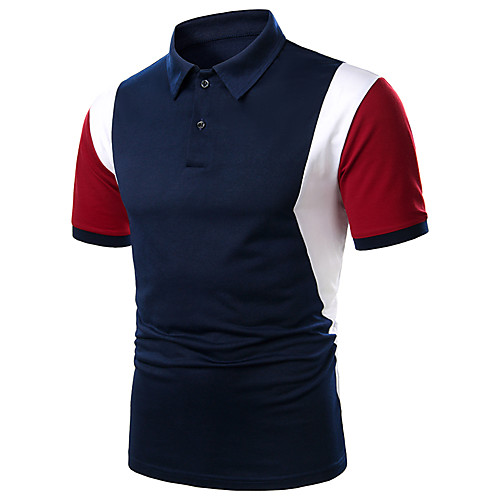 Men's Daily Work Basic Polo - Striped / Solid Colored Black & Gray, Patchwork Navy Blue
Men's Daily Work Basic Polo - Striped / Solid Colored Black & Gray, Patchwork Navy Blue