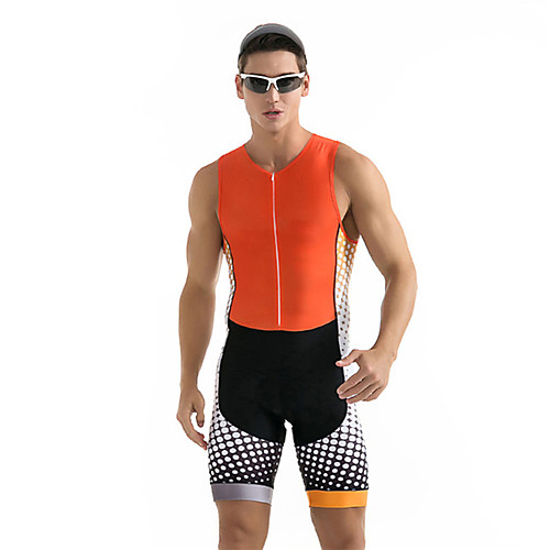 21Grams Men's Sleeveless Triathlon Tri Suit Black / Orange Polka Dot Bike Clothing Suit UV Resistant Breathable 3D Pad Quick Dry Sweat-wicking Sports Polka Dot Mountain Bike MTB Road Bike Cycling
21Grams Men's Sleeveless Triathlon Tri Suit Black / Orange Polka Dot Bike Clothing Suit UV Resistant Breathable 3D Pad Quick Dry Sweat-wicking Sports Polka Dot Mountain Bike MTB Road Bike Cycling