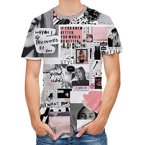 Men's Daily Club Rock / Street chic T-shirt - Floral / 3D / Letter Print Gray
Men's Daily Club Rock / Street chic T-shirt - Floral / 3D / Letter Print Gray