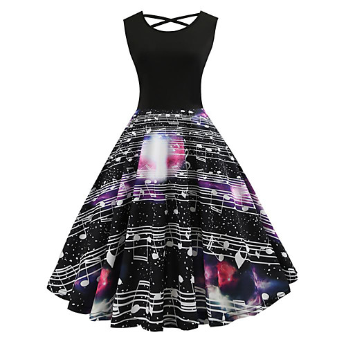 Women's A Line Dress - Sleeveless Print Patchwork Print Street chic Party Daily Belt Not Included Black S M L XL XXL / Cotton
Women's A Line Dress - Sleeveless Print Patchwork Print Street chic Party Daily Belt Not Included Black S M L XL XXL / Cotton