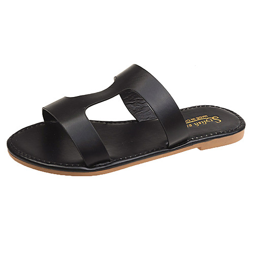 Women's Slippers & Flip-Flops 2020 Flat Heel Open Toe PU Casual / Minimalism Spring & Fall / Spring & Summer White / Brown / Black
Women's Slippers & Flip-Flops 2020 Flat Heel Open Toe PU Casual / Minimalism Spring & Fall / Spring & Summer White / Brown / Black