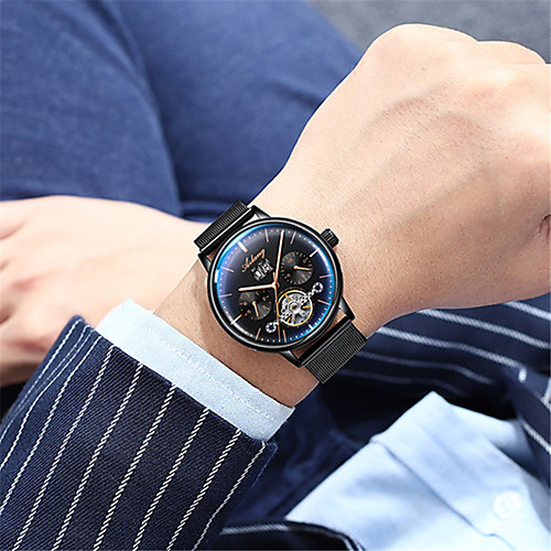 Men's Mechanical Watch Automatic self-winding Stainless Steel 30 m Water Resistant / Waterproof Calendar / date / day Hollow Engraving Analog Casual Fashion - Black / Silver BlackGloden Black / Pink
Men's Mechanical Watch Automatic self-winding Stainless Steel 30 m Water Resistant / Waterproof Calendar / date / day Hollow Engraving Analog Casual Fashion - Black / Silver BlackGloden Black / Pink