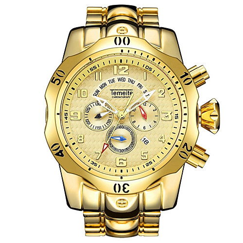 Men's Steel Band Watches Japanese Quartz Stainless Steel 30 m Water Resistant / Waterproof Calendar / date / day Chronograph Analog Fashion Cool - Black / Silver BlackGloden GoldenSilver One Year
Men's Steel Band Watches Japanese Quartz Stainless Steel 30 m Water Resistant / Waterproof Calendar / date / day Chronograph Analog Fashion Cool - Black / Silver BlackGloden GoldenSilver One Year
