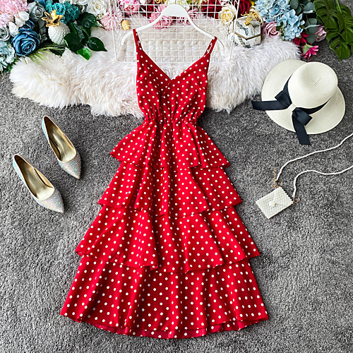 Women's Red White Dress Cute Daily Holiday A Line Polka Dot V Neck Patchwork One-Size
Women's Red White Dress Cute Daily Holiday A Line Polka Dot V Neck Patchwork One-Size