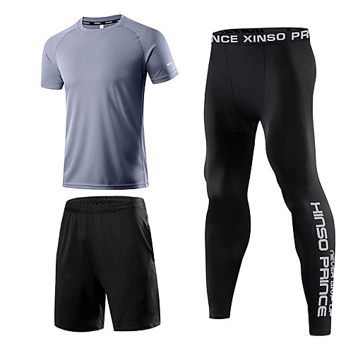 Men's Elastane Activewear Set Workout Outfits 3pcs Running Active Training Fitness Breathable Quick Dry Soft Sportswear Athletic Clothing Set Short Sleeve Activewear Stretchy Regular Fit
Men's Elastane Activewear Set Workout Outfits 3pcs Running Active Training Fitness Breathable Quick Dry Soft Sportswear Athletic Clothing Set Short Sleeve Activewear Stretchy Regular Fit