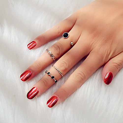 Women's Ring Diamond 4pcs Silver Alloy Irregular Unique Design Classic Punk Wedding Party Evening Jewelry Classic Vertical / Gold bar Wearable
Women's Ring Diamond 4pcs Silver Alloy Irregular Unique Design Classic Punk Wedding Party Evening Jewelry Classic Vertical / Gold bar Wearable
