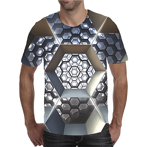 Men's Daily Going out Street chic / Exaggerated T-shirt - Geometric / 3D / Graphic Pleated / Print Rainbow
Men's Daily Going out Street chic / Exaggerated T-shirt - Geometric / 3D / Graphic Pleated / Print Rainbow