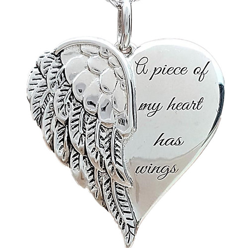 Women's Pendant Necklace Heart Letter Angel Wings Romantic Sweet Chrome Silver 46 cm Necklace Jewelry 1pc For Wedding Daily Promise
Women's Pendant Necklace Heart Letter Angel Wings Romantic Sweet Chrome Silver 46 cm Necklace Jewelry 1pc For Wedding Daily Promise