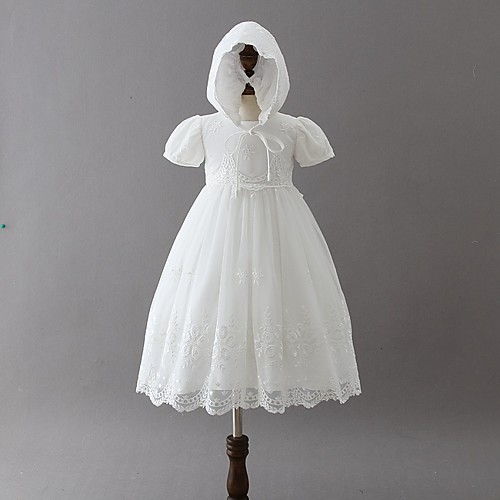 Ball Gown Floor Length First Communion Christening Gowns - Polyester Short Sleeve Jewel Neck with Lace / Bow(s)
Ball Gown Floor Length First Communion Christening Gowns - Polyester Short Sleeve Jewel Neck with Lace / Bow(s)