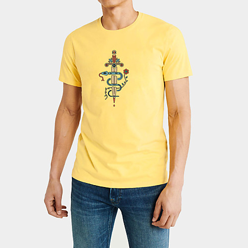 Men's Daily Sports Business / Basic T-shirt - Rainbow / Animal Black & White, Print Yellow
Men's Daily Sports Business / Basic T-shirt - Rainbow / Animal Black & White, Print Yellow