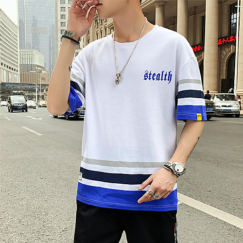 Men's Color Block Graphic T-shirt - Cotton Daily Round Neck Blue / Purple / Short Sleeve
Men's Color Block Graphic T-shirt - Cotton Daily Round Neck Blue / Purple / Short Sleeve