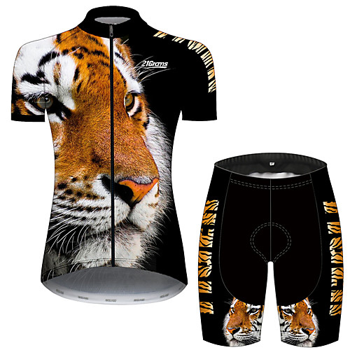 21Grams Women's Short Sleeve Cycling Jersey with Shorts Black / Yellow Animal Tiger Bike Clothing Suit Breathable Quick Dry Ultraviolet Resistant Sweat-wicking Sports Animal Mountain Bike MTB Road
21Grams Women's Short Sleeve Cycling Jersey with Shorts Black / Yellow Animal Tiger Bike Clothing Suit Breathable Quick Dry Ultraviolet Resistant Sweat-wicking Sports Animal Mountain Bike MTB Road