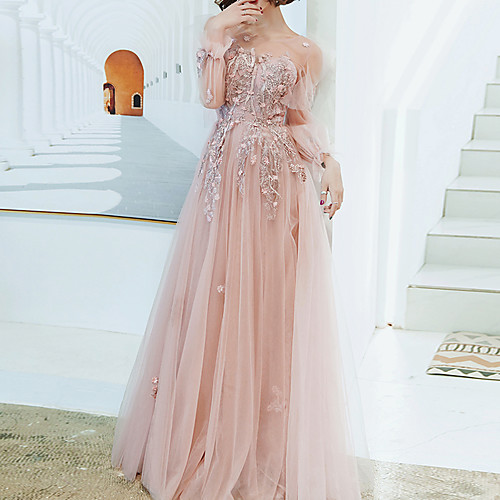 Appliques A-Line Floral Luxurious Illusion Sleeve Jewel Neck Floor Length Tulle Engagement Prom Dress
Appliques A-Line Floral Luxurious Illusion Sleeve Jewel Neck Floor Length Tulle Engagement Prom Dress
