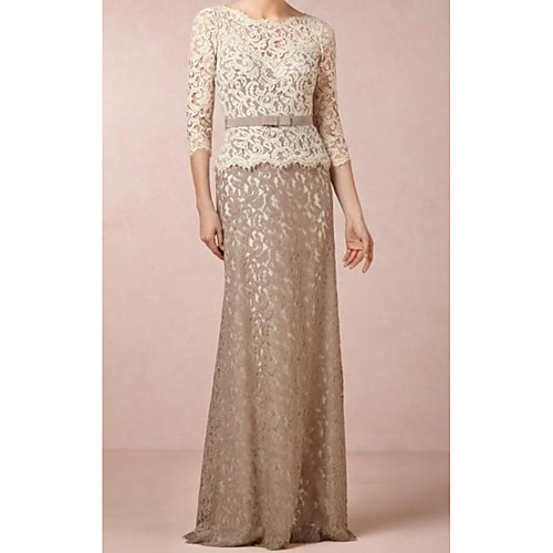 Plus Size Lace Mother Of The Bride Dress Sheath Floor Length 3/4 Length Sleeve With Ribbon Custom Made Wedding Guest Outfits 2020
Plus Size Lace Mother Of The Bride Dress Sheath Floor Length 3/4 Length Sleeve With Ribbon Custom Made Wedding Guest Outfits 2020