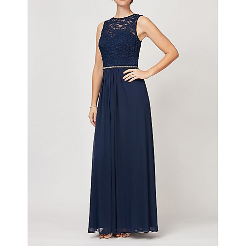 A-Line Jewel Neck Floor Length Chiffon / Lace / Satin Sleeveless Elegant Mother of the Bride Dress with Sash / Ribbon / Pleats Mother's Day 2020
A-Line Jewel Neck Floor Length Chiffon / Lace / Satin Sleeveless Elegant Mother of the Bride Dress with Sash / Ribbon / Pleats Mother's Day 2020