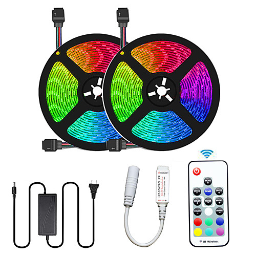 2x5M Flexible LED Light Strips / Light Sets / RGB Strip Lights 300 LEDs SMD5050 10mm 1 12V 6A Adapter / 17-Key Remote Controller 1 set Multi Color Cuttable / Party / Decorative 12 V
2x5M Flexible LED Light Strips / Light Sets / RGB Strip Lights 300 LEDs SMD5050 10mm 1 12V 6A Adapter / 17-Key Remote Controller 1 set Multi Color Cuttable / Party / Decorative 12 V