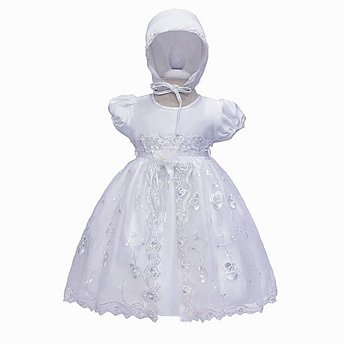 A-Line Floor Length First Communion Christening Gowns - Polyester Short Sleeve Jewel Neck with Lace / Bow(s)
A-Line Floor Length First Communion Christening Gowns - Polyester Short Sleeve Jewel Neck with Lace / Bow(s)