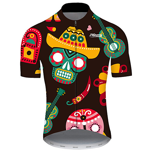 21Grams Men's Short Sleeve Cycling Jersey 100% Polyester Black / Green Skull Floral Botanical Bike Jersey Top Mountain Bike MTB Road Bike Cycling UV Resistant Breathable Quick Dry Sports Clothing
21Grams Men's Short Sleeve Cycling Jersey 100% Polyester Black / Green Skull Floral Botanical Bike Jersey Top Mountain Bike MTB Road Bike Cycling UV Resistant Breathable Quick Dry Sports Clothing